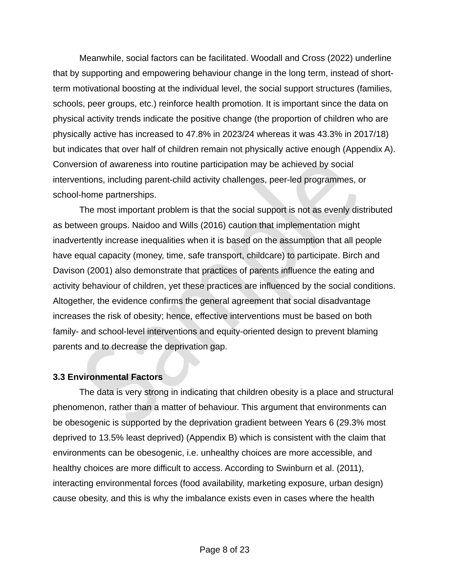 Anonymised Academic Proofreading sample showing language corrections